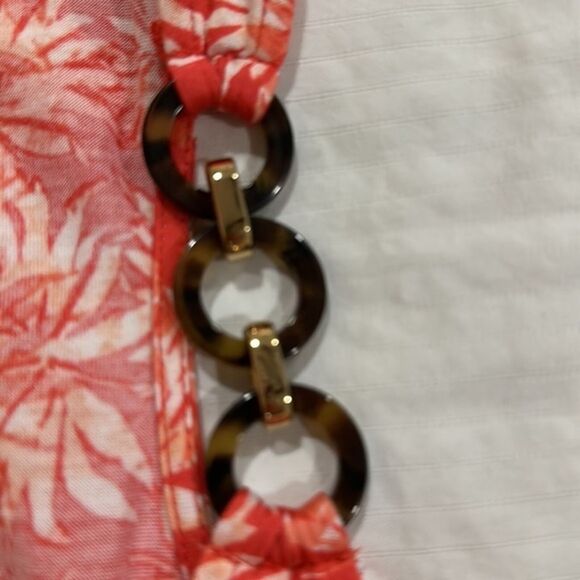 Michael Kors Womens Size Large Beaded‎ Ring Detail Tank Top Sleeveless Tropical - Picture 11 of 11